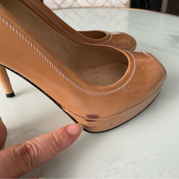 Stuart Weitzman nude opentoe heels - Picture 2 of 10